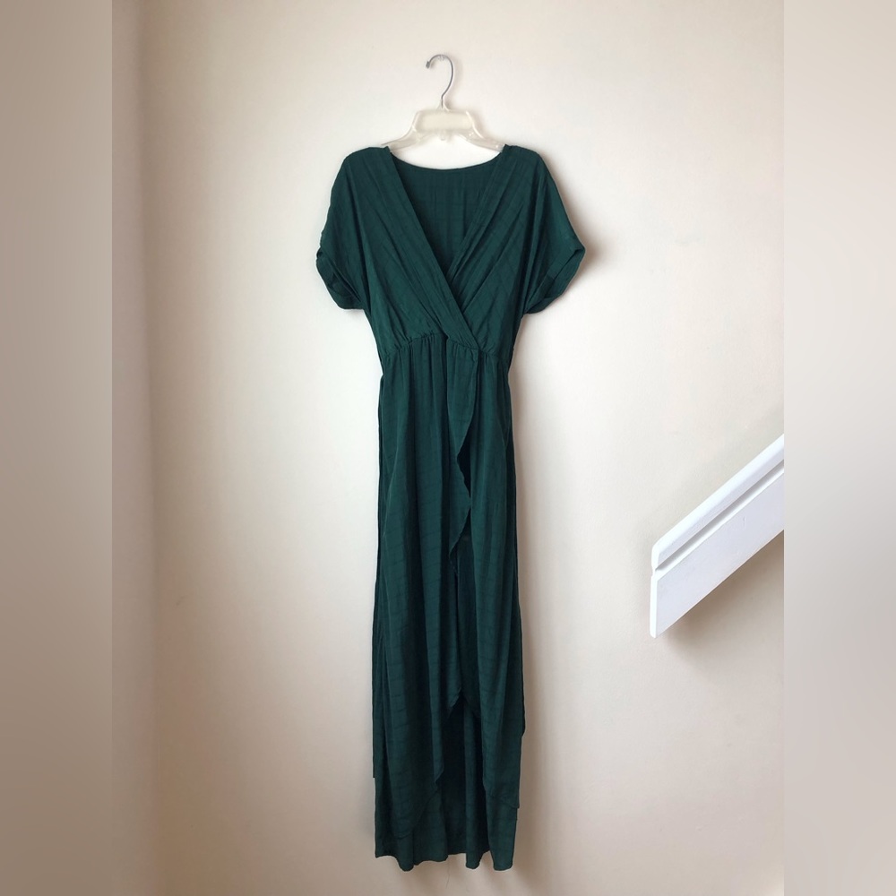 5 for $25 💙 Hunter Green Solid Self Tie Wrap Dress Without Leather Belt